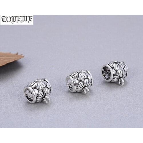 100% 925 Silver Jewelry Spacers Flower Beadsl DIY Bracelet Connector Beads Jewelry Findings Ring Beads