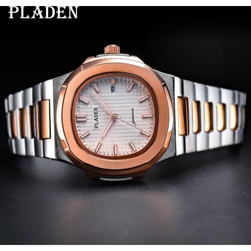 PLADEN 2021 Luxury Men Watches Wristwatch Full Stainless Steel Luminous Watch Top Brand Sapphire Glass Men Watches reloj hombre