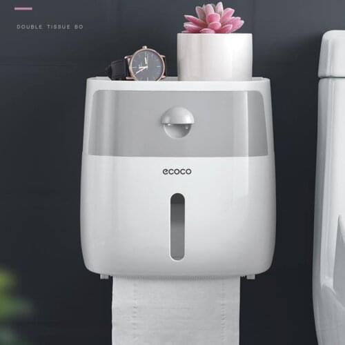 Waterproof Toilet Paper Holder Plastic Creative Wall-Mounted Tissue Box Kitchen Paper Holder Storage Box Hygienic Paper Dispens