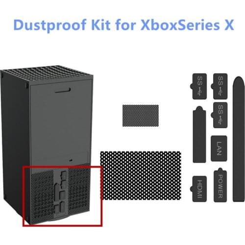 For Xbox Series S / Xbox Series X Dust Proof Mesh Filter Jack Stopper Kit Case Cover Protector Silicone Plugs Pack Gaming