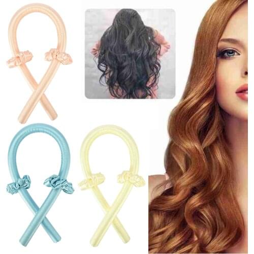 Women Hair Styling Heatless Curling Rod Headband Wave Hair Curlers Soft Headband Hair Curlers DIY Hair Styling Tools