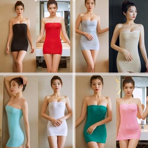 Erotic Mini Dress Straples Women See Through Nightdress Tight Slim Elastic Sexy Bodycon Lingerie Hot Babydolls Underwear