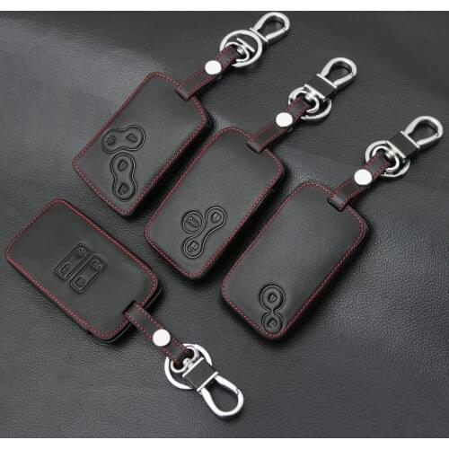 Leather Key Case Cover For Renault Koleos Laguna 2 3 Megane 1 2 3 RS Sandero Scenic Captur Clio Duster Fluence Kadjar Laguna