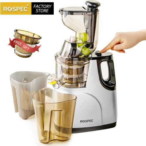 ROSPEC Slow Juicer Large Caliber Electric Household Fruit Juicer Machine For Food Fruit Vegetable Free Filter Easy Washing