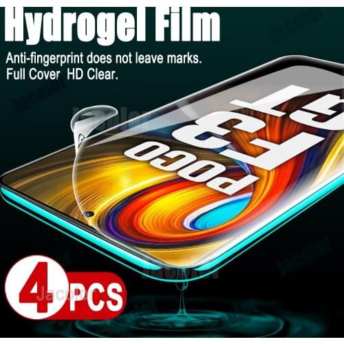4PCS Safety Soft Film For Xiaomi Poco F3 GT Hydrogel Film Full Cover Xiomi POCOF3 F 3 Screen Protector Water Gel Film Not Glass