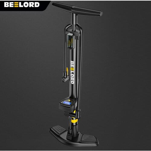 BEELORD Bicycle Super Pump with Max 200PSI Gauge High Pressure Pump with Pressure Gauge Bike Tire Inflator Bicycle Accessories