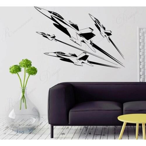 Wall Sticker For Boys Room Decor Air Force Aircraft Vinyl Decals Removable Murals Teens Bedroom Gameroom Decoration 4393