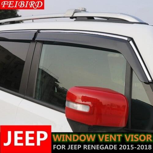 Window Visors Awnings Wind Rain Deflector Accessories For Jeep Renegade 2015 2016 2017 2018