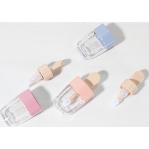 Wholesale Transparent Icecream Shaped Lipgloss Packaging 5ml Private Label Empty Lip Gloss Tube with Wands liquid Lipstick