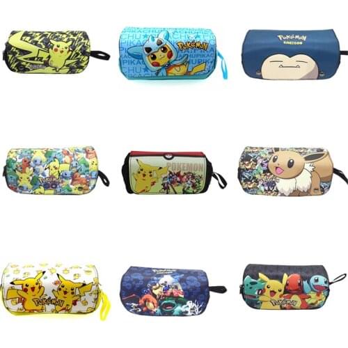 Pokemon Pikachu Large Capacity Pencil Case Male and Female Student Stationery Double Pencil Bag Boutique School Supplies Gift