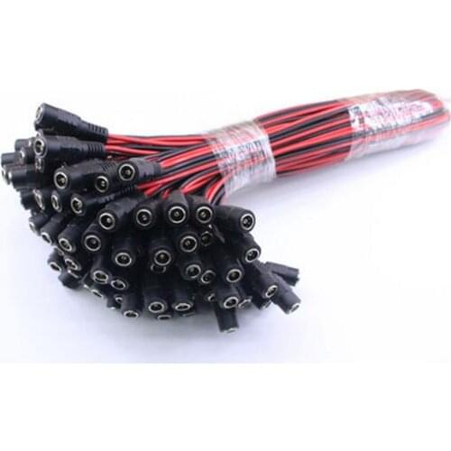 DC Female cable adapter 5.5 x 2.1mm 28mm length,for power supply or CCTV Camera or LED Strip Light ,min:50pcs