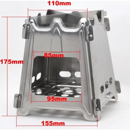 Stainless Steel Camping Wood Stove Portable Outdoor Folding Wood Stove Burning for Backpacking Survival Cooking Picnic Hunting