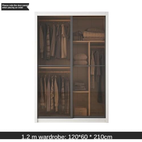 Sliding Door Wardrobe Light Luxury Bedroom Storage Solid Wood Plate Wardrobe Sliding Door Sliding Door Storage