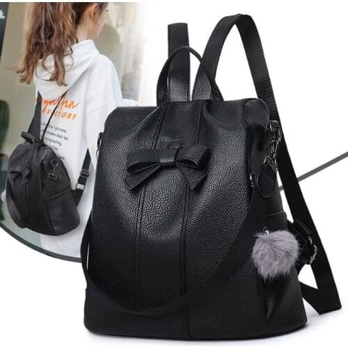 Anti-theft Leather Backpack Women Vintage Shoulder Bag Ladies High Capacity Travel Backpack School Bags Girls Mochila Feminina