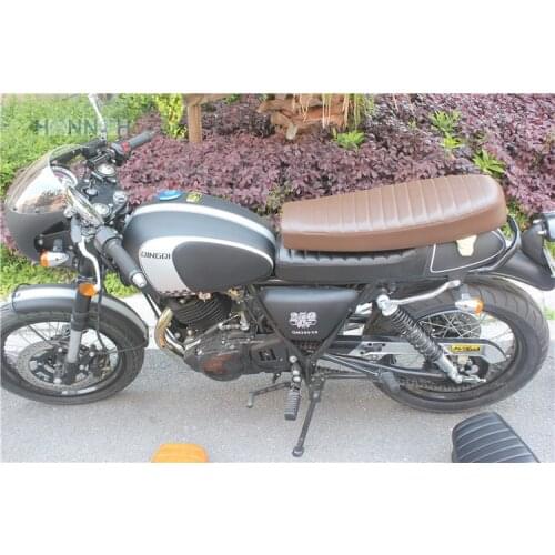 RACER SEAT HUMP MASH CAFE RETRO LOCOMOTIVE CUSHION MOTORCYCLE SADDLE 64cm Cafe Racer Seat Waterproof ABS PU Leather Brown