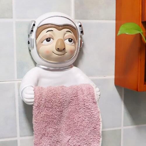 Nordic Resin Sloth Paper Towel Rack Wall-mounted American Towel Rack Bathroom Waterproof Toilet Paper Holder Without Punching