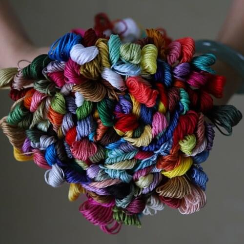 Random DMS Color Sets Soft 100% Real Egyptian Cotton Embroidery Thread Yarn Crochet String Craft handmade 8 meters mixed labels