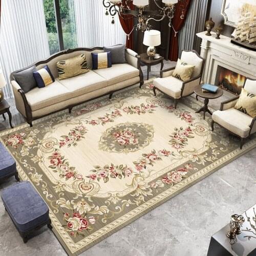 Large Size Modern European Pastoral Style Carpet Living Room Bedroom Carpet Bedside Flower Floor Mat Household Carpet ChildrenS