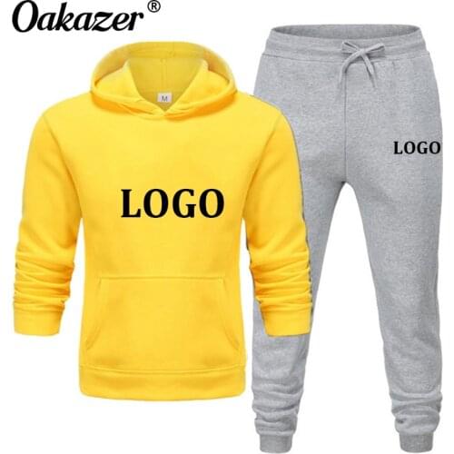 Oakazer Custom Logo Text Autumn Winter Men Women Tracksuit Jogging Sportswear Set Fahion Printed Women Hoodies Pants Suit 2021