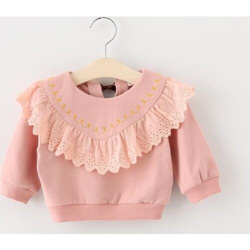 2019 Newborn Baby Sweatshirts Fashion Ruffled Long Sleeves Tops for Girls Kids Clothing Hoodies Autumn Infant Clothes Shirts