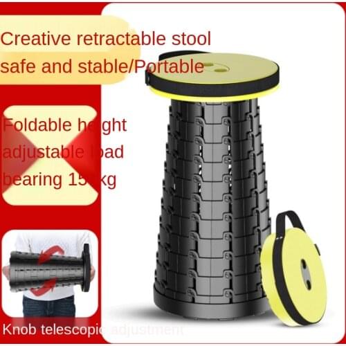 Telescopic stool camping stool folding fishing portable outdoor portable queuing plastic lightweight creative folding stool