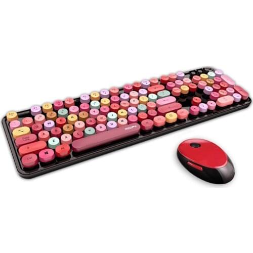 Universal wireless keyboard and mouse wireless set combo Cute Portable Wireless 2.4Ghz Keyboard Mouse Set for Office Computer