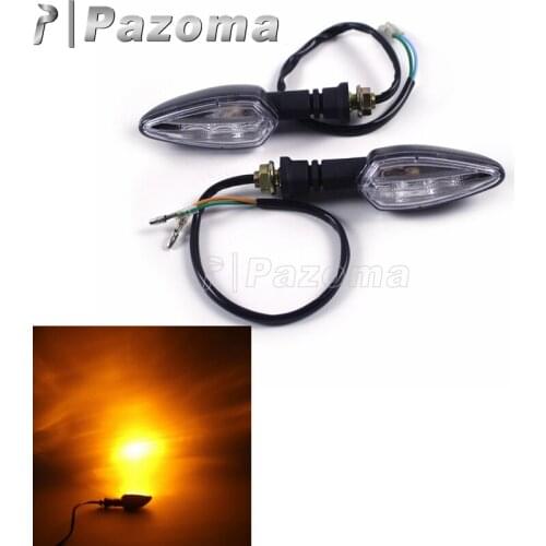 Universal Motorcycle Vintage LED Turn Signal Indicators Lamp Amber Flasher Blinker Light 10mm Bolt for Honda Suzuki Cafe Racer