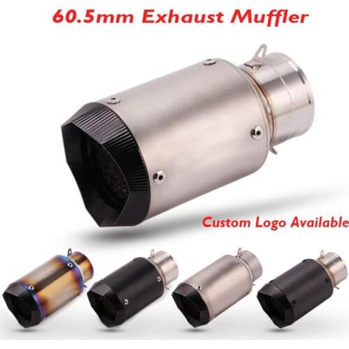 Racing Motorcycle Exhaust Pipe 60.5mm Muffler Silencer Exhaust Escape Tube for Universal Motorbike 180mm Length