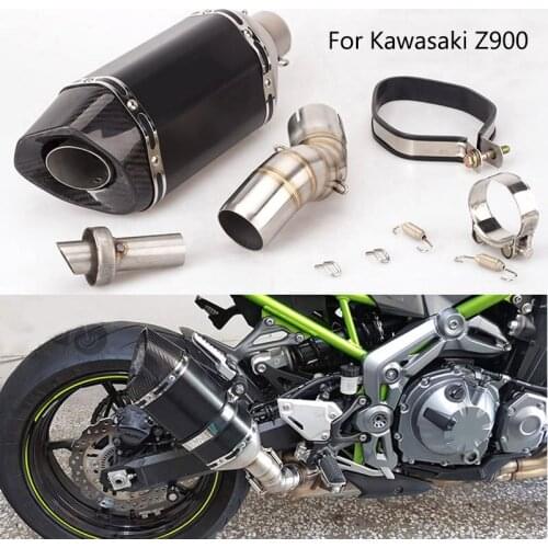 Motorcycle Exhaust Pipe for Kawasaki Z900 Slip On 51 mm Mid Middle Pipe Tail Muffler Modified Escape with DB Killer Ninja 900