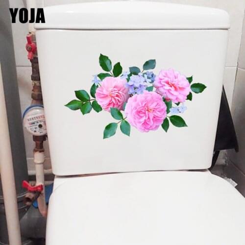 YOJA 27.4CM×16.5CM British Rose Real Shot Living Room Wall Decor Modern Style Toilet Stickers T1-2600