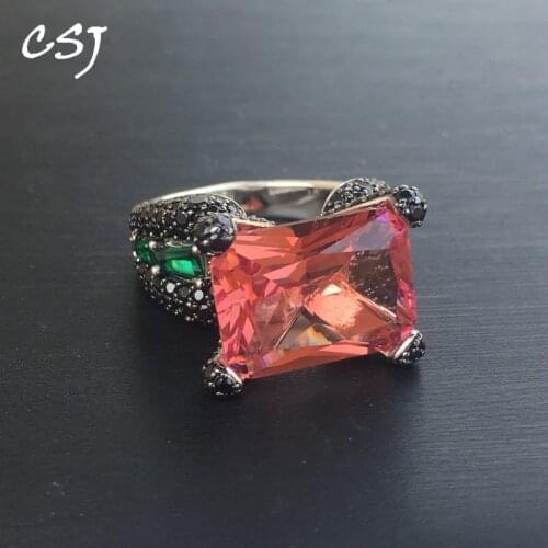 CSJ New Design Big Stone 925 Silver Ring Sterling Change Color Zultanite OCT12*16mm Women Lady Wedding Engagment Party Gift Box