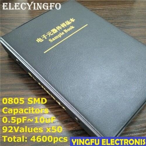 0805 SMD SMT Chip Capacitor Sample book Assorted Kit 92valuesx50pcs=4600pcs (0.5pF to 10uF)