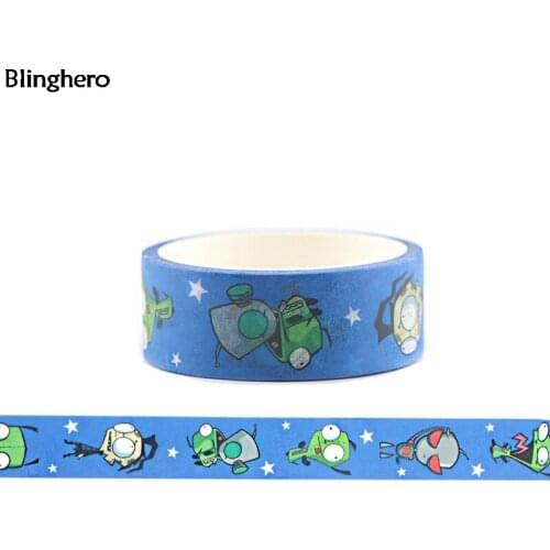 10pcs/set Blinghero 15mmX5m Washi Tape Cartoon Masking Tape Adhesive Tapes Cool Tape Stickers Decal Gift BH0323
