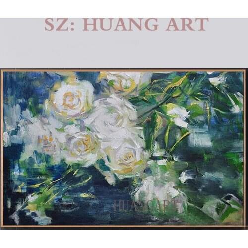 100% Hand Painted Wall Art Oil Paintings on Canvas for Home Decoration Modern Wall for Wall Decorations Purple Flowers