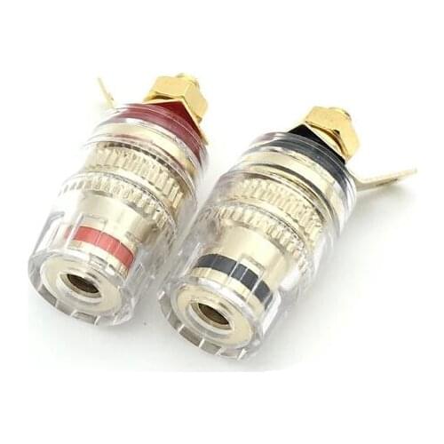 2pcs/lot Banana Connector 4mm Thread Medium Amplifier Speaker Spade Terminal Binding Post Banana Plug Socket Connector