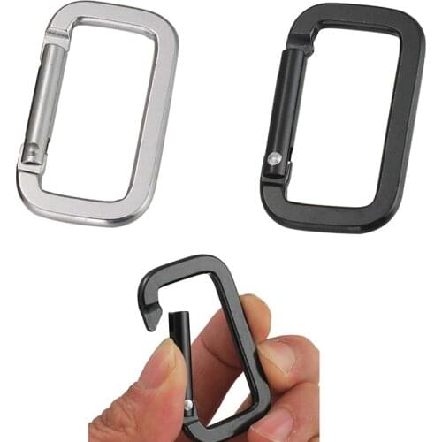 5cm Rectangle Shape Carabiner Alloy Climbing Buckle Key Chain Practical Key Ring Safe Clasps Safety Buckle Camping Carabiner