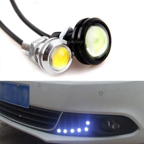 18MM/23MM Car Eagle Eye DRL Daytime Running Lights LED 12V Backup Reversing Parking Signal Auto Lamps White Blue Yellow Pink Red