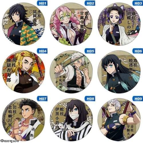 Bedge Cartoon Gift Backpacks Bags Badges Button Brooch Pins Anime Demon Slayer: Kimetsu No Yaiba Kamado Tanjirou Cosplay