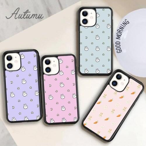 Bunny Phone Case for iPhone 11 12 Pro Max mini X XR XS SE 2020 5 6S 7 8 Plus Samsung Galaxy S8 S9 S10 Cover shell