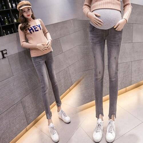 Maternity jeans denim pants spring summer maternity denim trousers cropped pants feet pants casual maternity