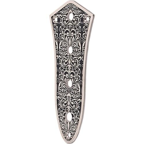 Guitar Control Plate Carved Zinc Alloy 4 Holes Volume Control Plate Replacement Part for JB Jazz Bass Guitar