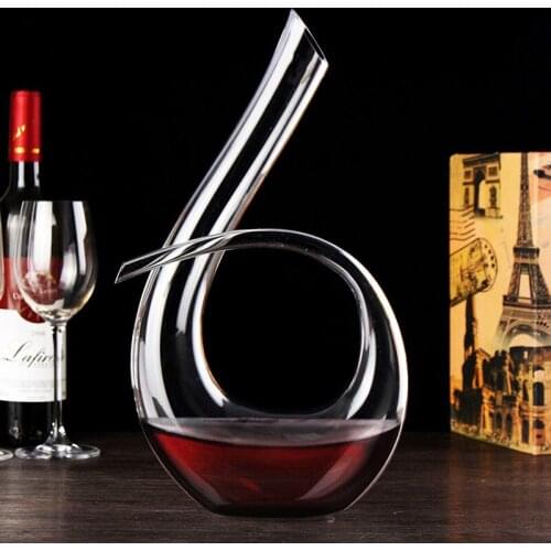 Hand Blown Wine Decanter Musical Note-6 Brilliant Crystal Wine Glass Carafe Lead-free Glassware 1000ml