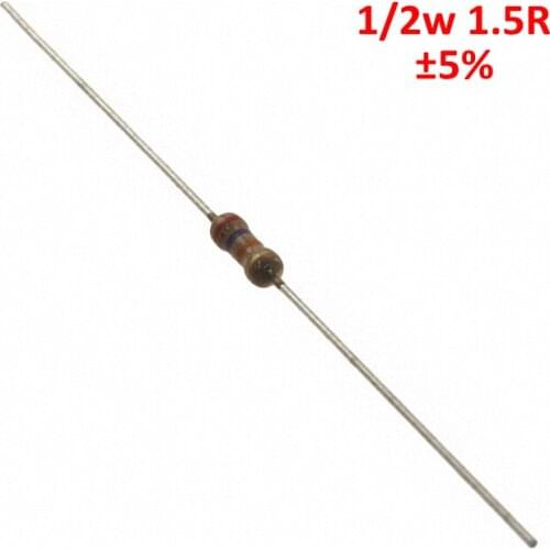 PHISCALE Carbon film resistor 1.5ohm 1/2w 0.5w 5% Tolerance 500pcs