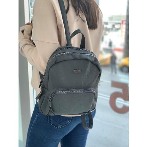 Lal Shoes & Bags Lebina Medium Size Lady Backpack Bag-gray