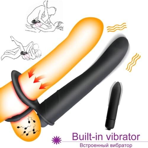 Double Penetration Prostate Massager Bullet Vibrator Sex Toys For Woman Strap On Dildo Anal Butt Plug Female Masturbator Couples