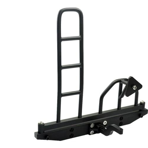 RC Metal Rear Bumper With Spare Tire Rack & Ladder for 1/10 RC Crawler Car D90 D110 Axial SCX10