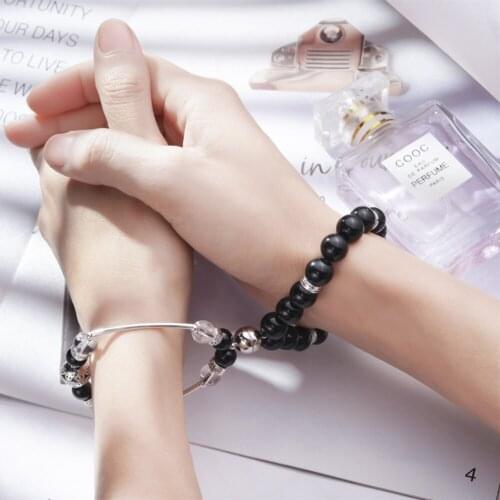 Fashion Natural Stone Beads Yoga Bracelet For Lovers Distance Magnet Couple Bracelets Friendship Jewelry