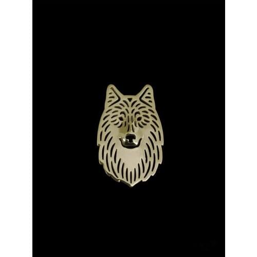 Trendy high quality personalized Wolf brooches and pins plated silver plated men brooches animal fashion jewelry