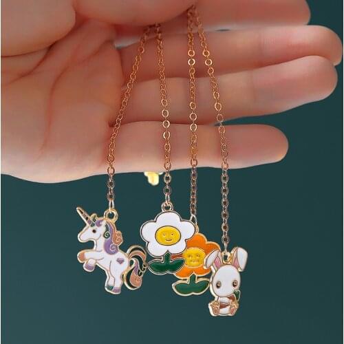 Cartoon Cute Metal Bookmark Rabbit Unicorn Flower Creative Book Marks for Teachers Gift Beautiful School Supplies Stationery