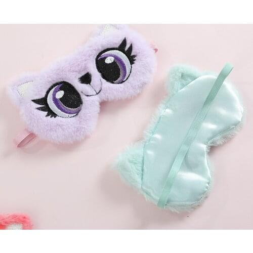 Cartoons Plush Panda Sleeping Mask Eyepatch Cartoon Eye Cover for Eye Travel Relax Sleeping Eye Patch Shading Eye Mask Soft Silk